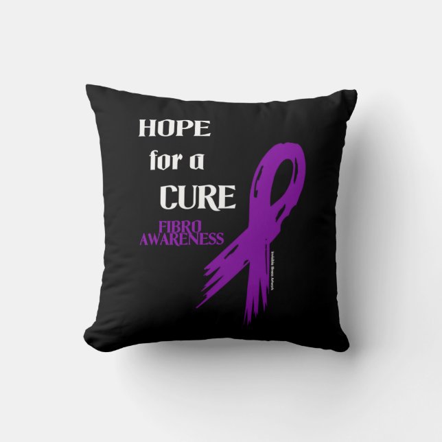 Hoppet om en Cure/Torn Ribbon...Fibro Kudde (Framsida)