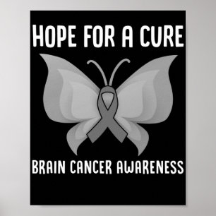 Hoppet om en ren hjärncancer hjärntumör Grått Poster