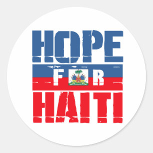Hoppet om Haiti Runt Klistermärke