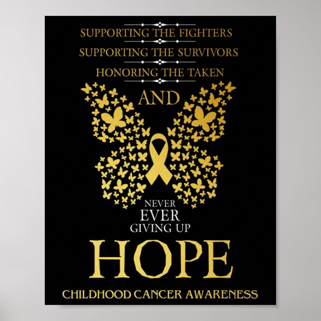 Hoppet om medvetenheten om cancer i barndomen Guld Poster (Framsidan)