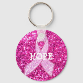 Hoppet om Rosa Medvetenhet Ribbon Breast Cancer Ke Nyckelring