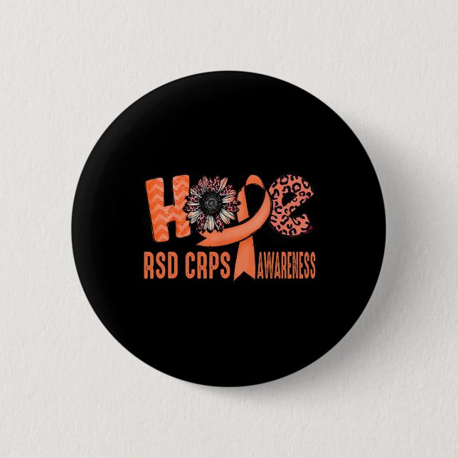 Hoppet Orange Ribbon Leopard Solros RSD Crps Awar Knapp (Framsida)
