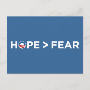 Hoppet > Rädsla obama 2008 hopp vann Vykort