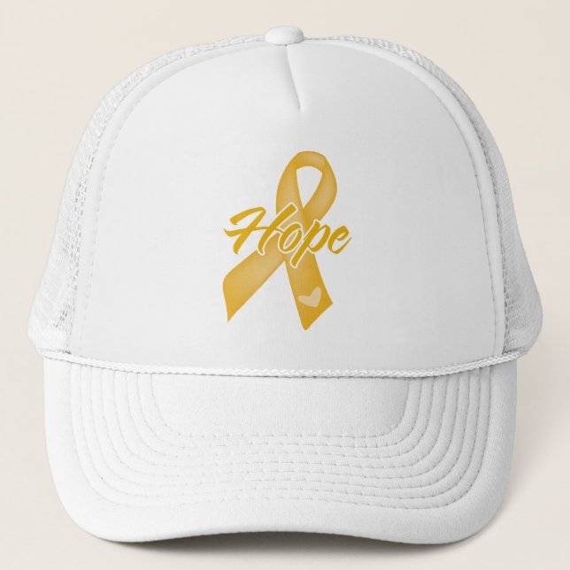 Hoppet Ribbon - Tillägg Cancer Truckerkeps (Framsida)