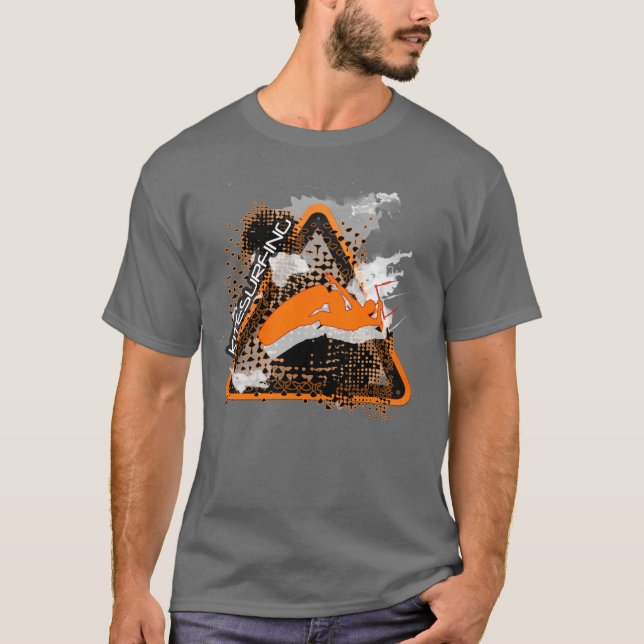 Hoppet som hoppar kitesurfer, undertecknar t-shirt (Framsida)