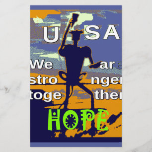 Hoppet USA: Vi är starkare tillsammans inspirerand Brevpapper