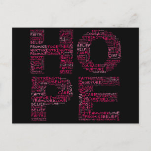 Hoppets anda (Rosa text) Vykort