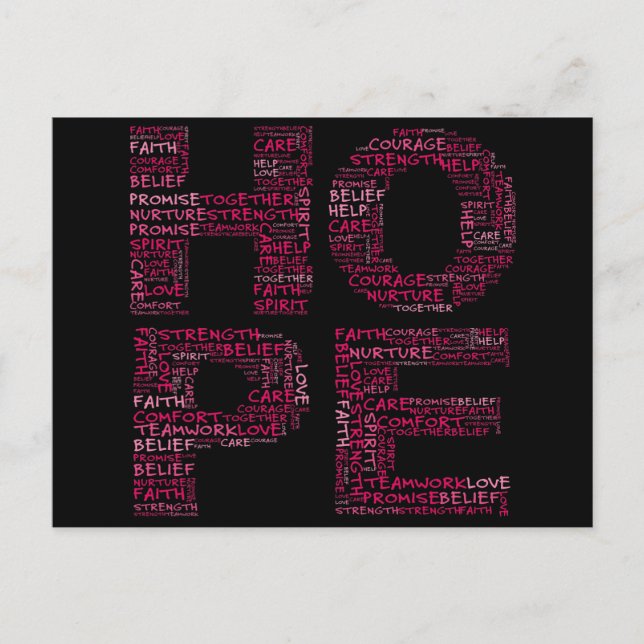 Hoppets anda (Rosa text) Vykort (Framsida)