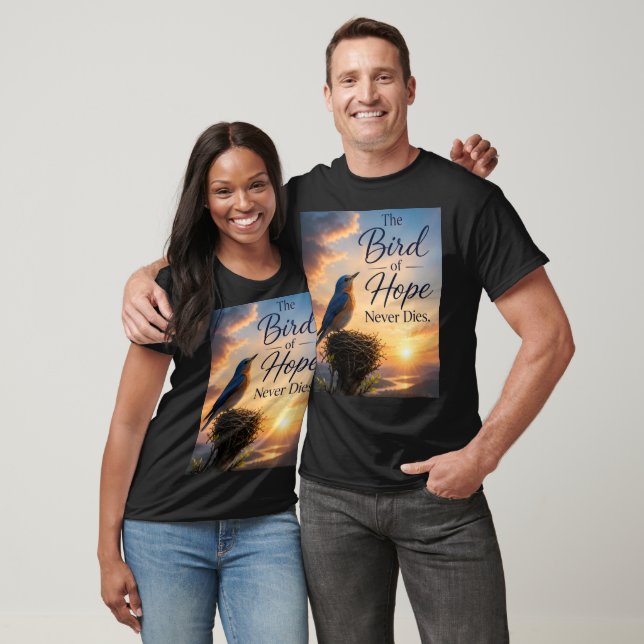 Hoppets Fågel Dör Aldrig T Shirt (Unisex)