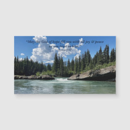 Hoppets Gud Citat Berg Flod Fotografi Magnet