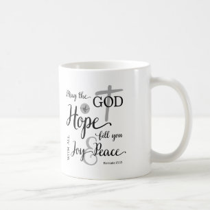 Hoppets gud fyller dig med Joy & Peace Kaffemugg