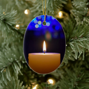 Hoppets ljus julgransprydnad keramik