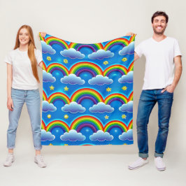 Hoppets regnbåge - Mysiga babyblanket Fleecefilt