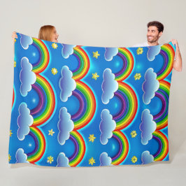 Hoppets regnbåge - Mysiga babyblanket Fleecefilt