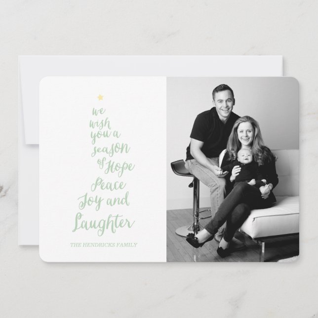 Hoppfred Joy och Skratt Helgdag Photo Card Julkort (Framsida)