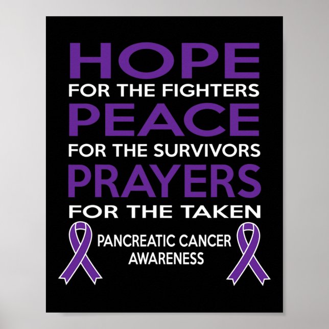 Hoppfred Prayers Pancreatic Cancer Awareness Poster (Framsidan)