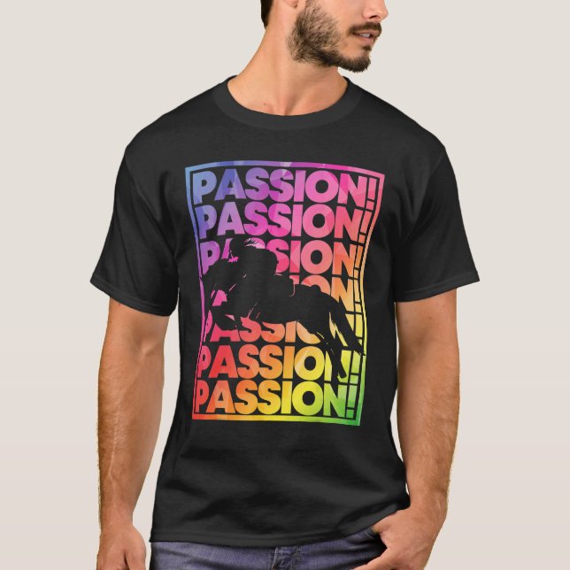 Hopphäst med ridande färgglada flickor Häst T Shirt (Framsida)