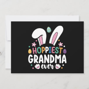 Hoppiest Grandma All Mamma Family Påskhare Eggs Inbjudningar
