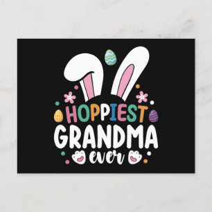 Hoppiest Grandma All Mamma Family Påskhare Eggs Vykort