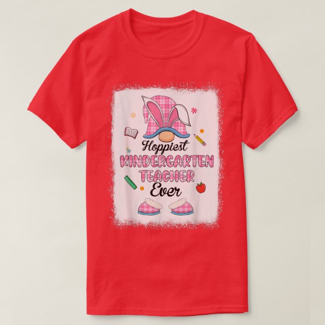 Hoppiest Kindergarten Lacher Plade Gnome Bun T Shirt (Design framsida)