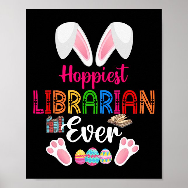 Hoppiest Librarian nånsin Costume Bunny Påsk Choco Poster (Framsidan)