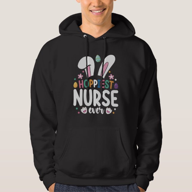 Hoppiest Nurse All Påskhare Eggs Hoodie (Framsida)