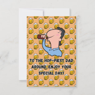 Hoppiest Pappa Fars dag-kort Funny öl Pappa Inbjudningar