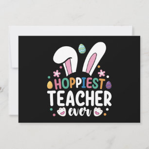 Hoppiest Teacher Påskhare Eggs Inbjudningar