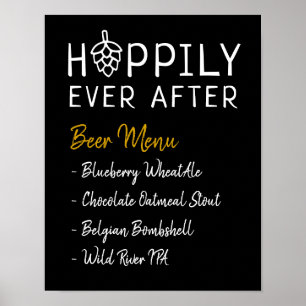 Hoppily Alltid efter Beu Menu Möhippa Bröllop Poster