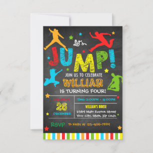 Hoppinbjudan - Trampoline Birthday-inbjudan Inbjudningar
