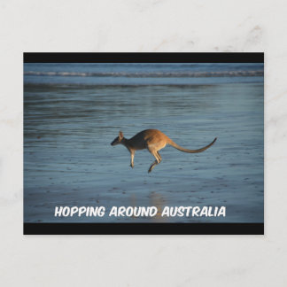 Hopping Around Australia Kangaroo Postcard Vykort