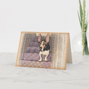 Hopping Basset notecard Kort