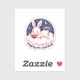 Hopping into A Bra Bok - Cute Bunny Klistermärken