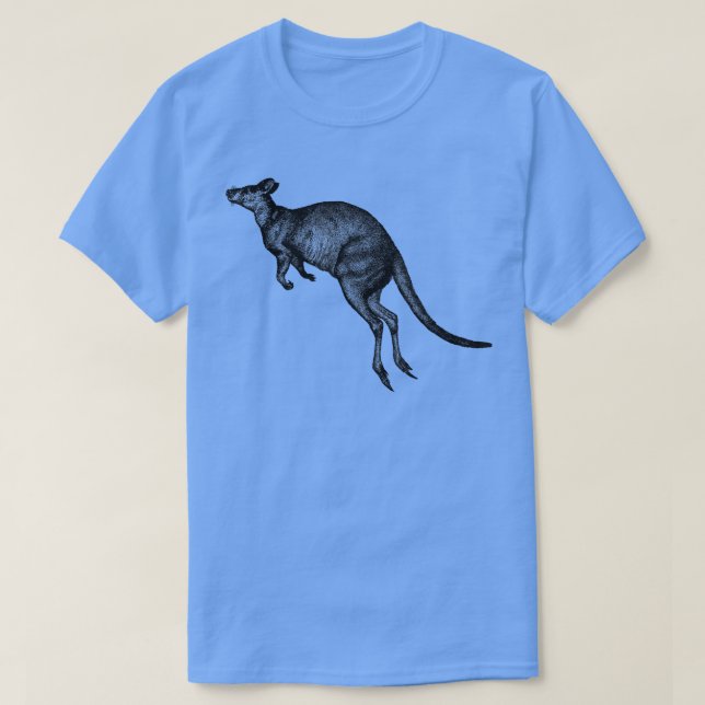 Hopping Kangaroo Print T Shirt (Design framsida)