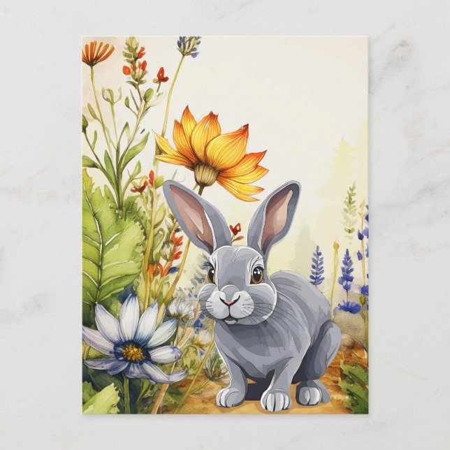 HOPPING NED BUNNY TRAIL MEDDELANDE VYKORT (Framsida)