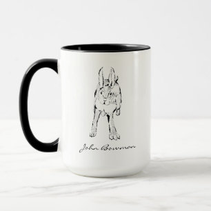 Hopping Vild Rabbit/Personlig Namn Mugg