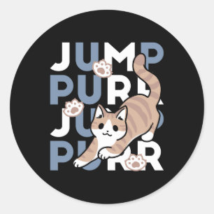 Hoppköp: Spelande kattdesign med Roligt Art Runt Klistermärke