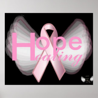 Hoppläkning vid Angelik Vingar Rosa Ribbon Poster