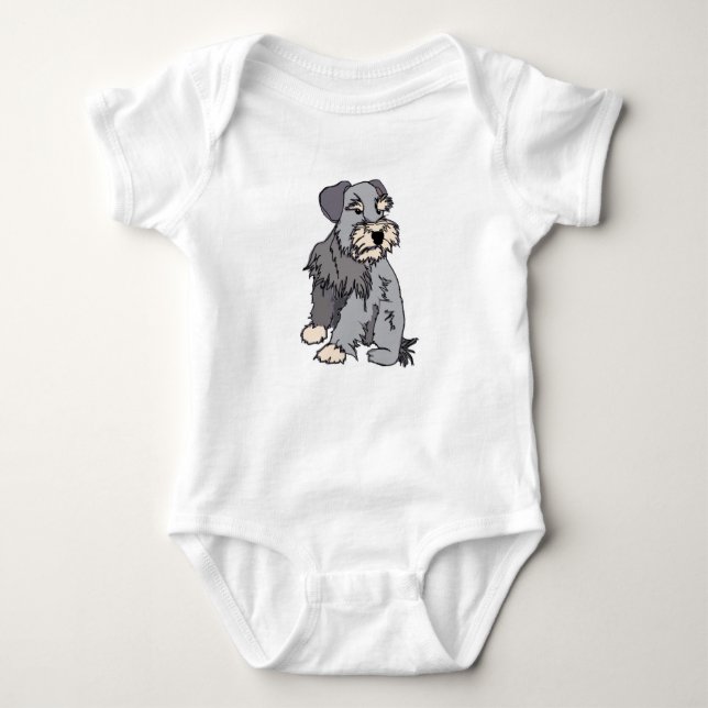 Hopplockad miniatyrSchnauzer för baby T Shirt (Framsida)