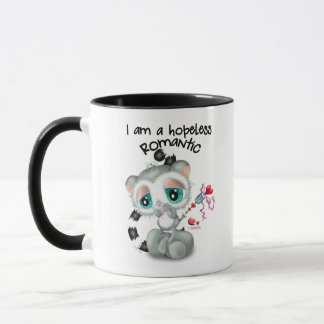 Hopplös romantisk bedårande Lemur - handritad Mugg