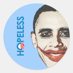 HOPPLÖSA Anti-Obama - Runt Klistermärke