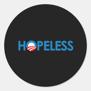 HOPPLÖSA Anti-Obama - Runt Klistermärke