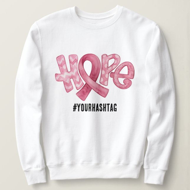 Hoppmedvetanderibbon Anpassad Hashtag T Shirt (Design framsida)