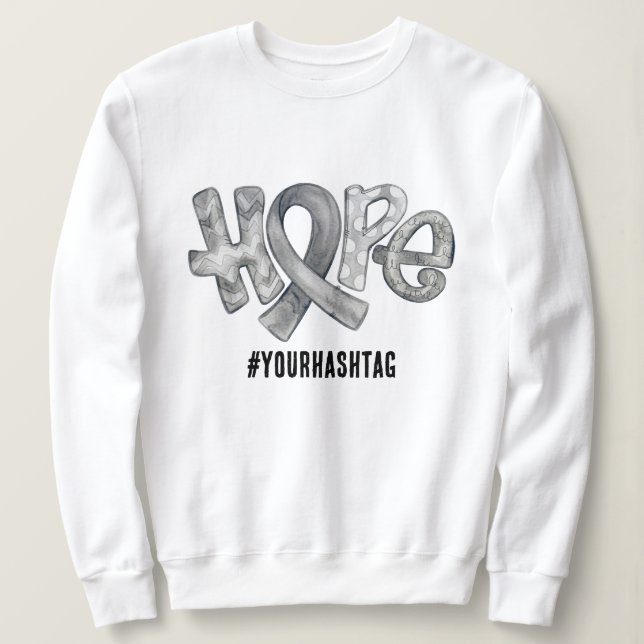 Hoppmedvetanderibbon Anpassad Hashtag T Shirt (Design framsida)