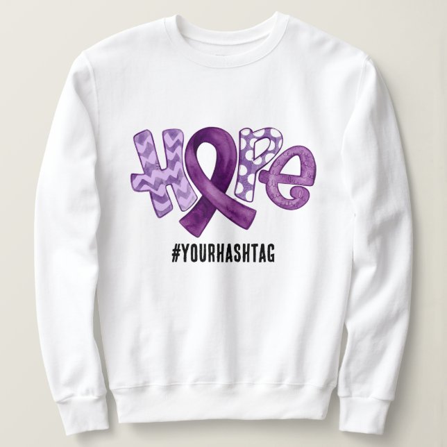 Hoppmedvetanderibbon Personlig Hashtag T Shirt (Design framsida)