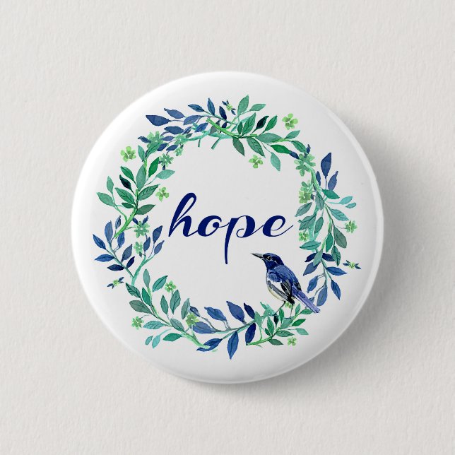 Hoppordstäv med den vattenfärgkranen och fågeln knapp (Framsida)