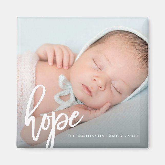 Hopppenselskript med Photo, Namn och Year Magnet (Framsidan)