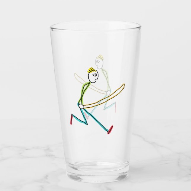 Hopprep Hoppande Stickman Glaskopp (Framsida)