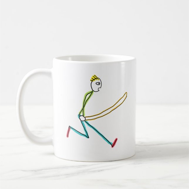 Hopprep Hoppande Stickman Kaffemugg (Vänster)