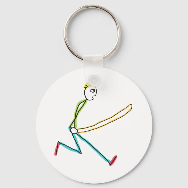 Hopprep Hoppande Stickman Nyckelring (Framsida)